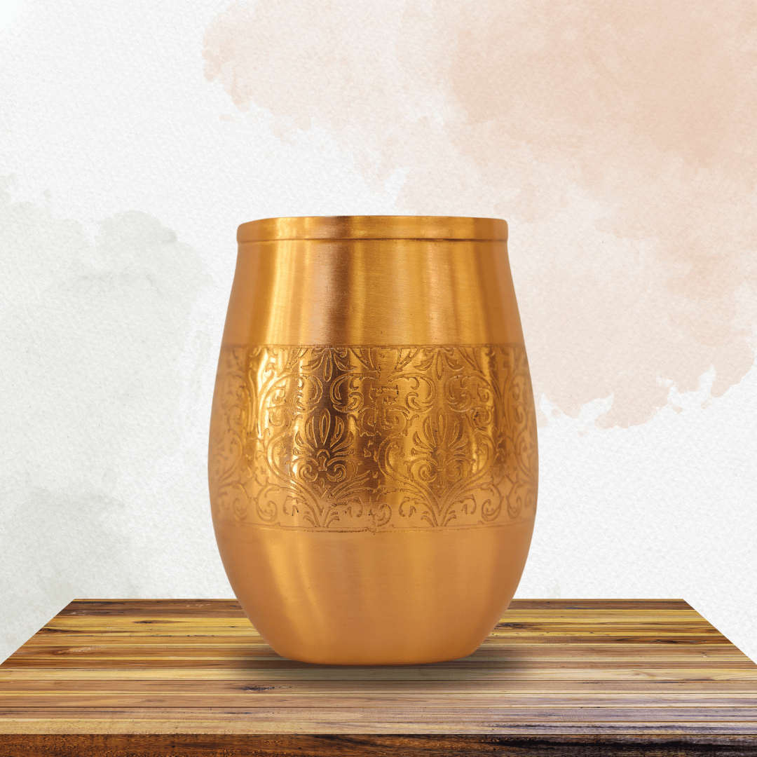 Copper Regal Floral design Glass