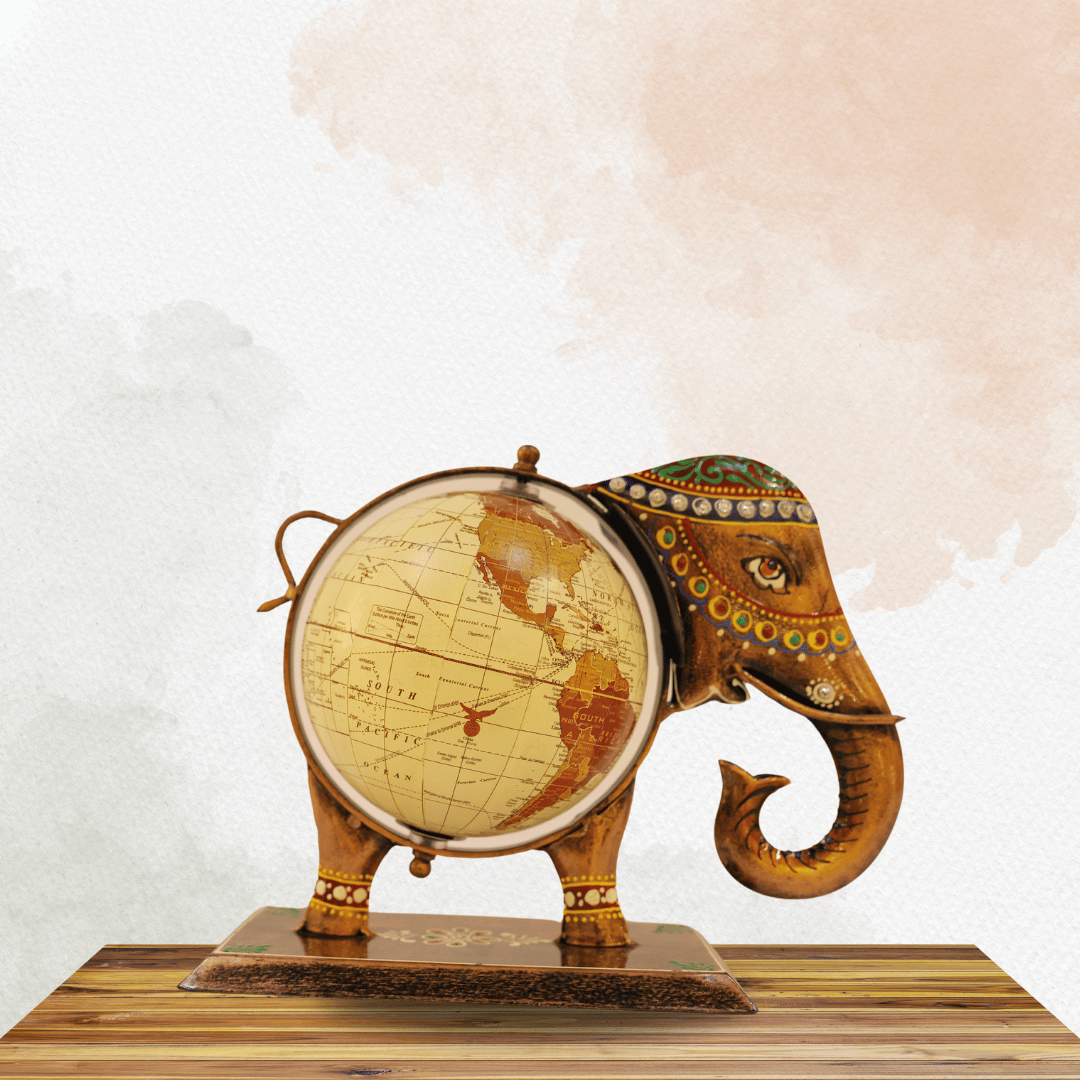 Antique Figurine Metal Elephant Table Top Showpiece