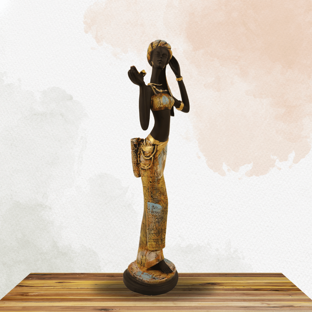 African Lady Figurine Tribal Women Statue