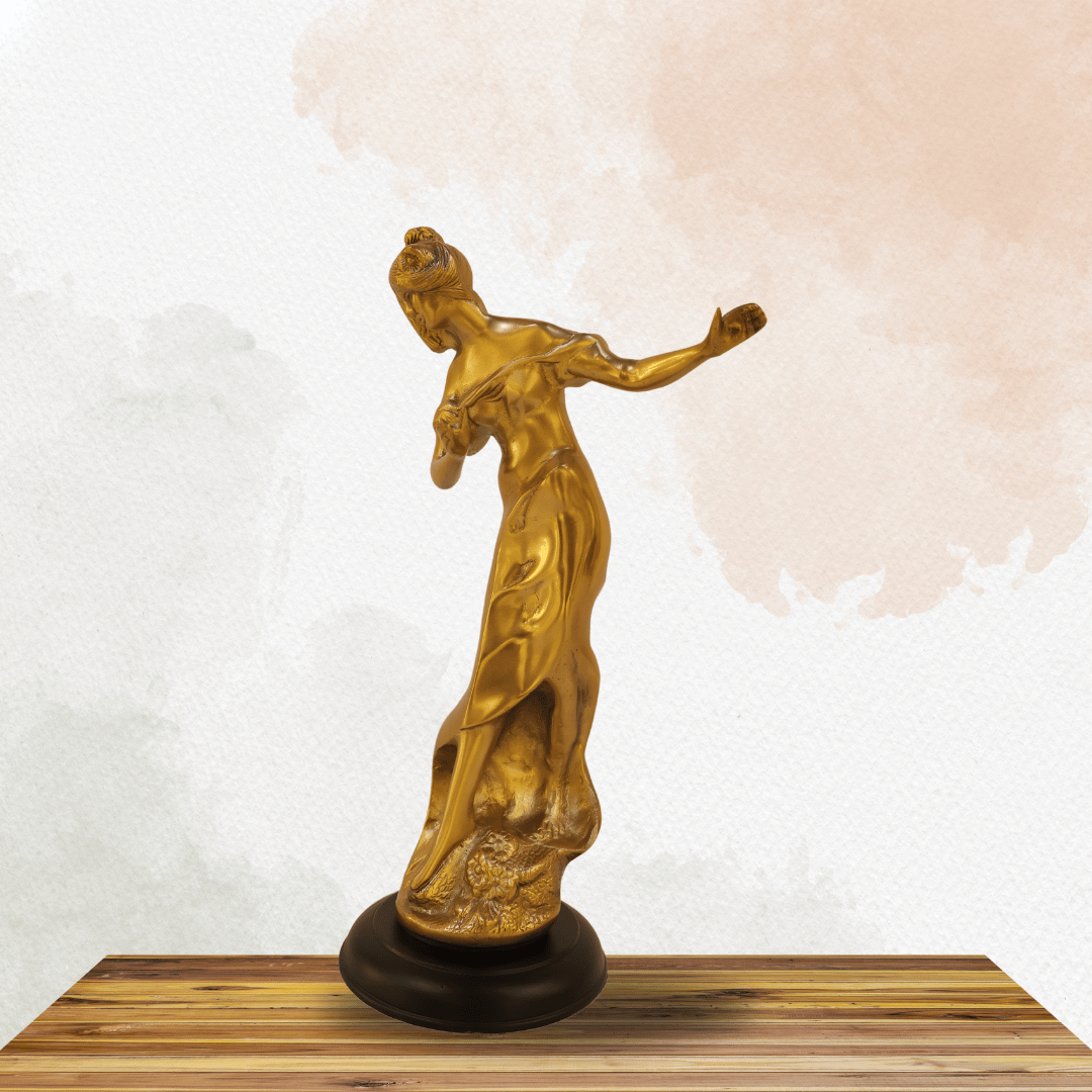 Golden Dancing Girl Metal Sculpture