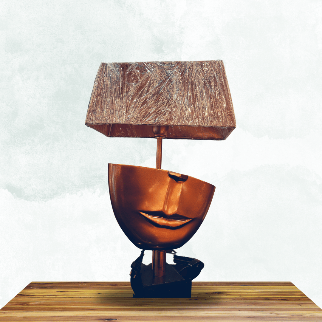 Golden Half Face Mask Table Lamp