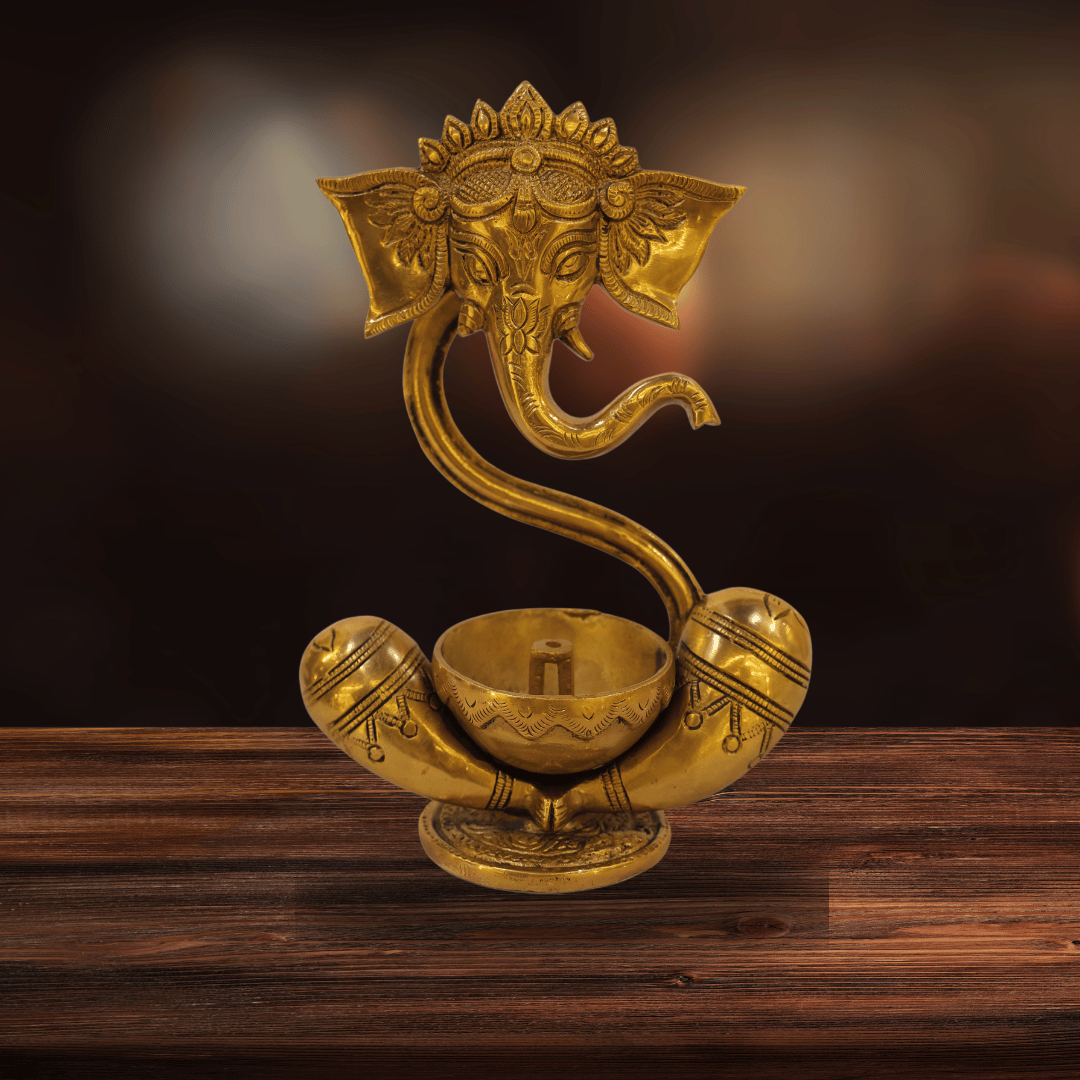 Ganesh Diya Brass Oil Lamp