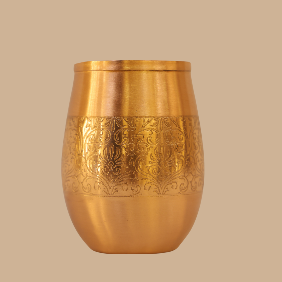 Copper Regal Floral design Glass