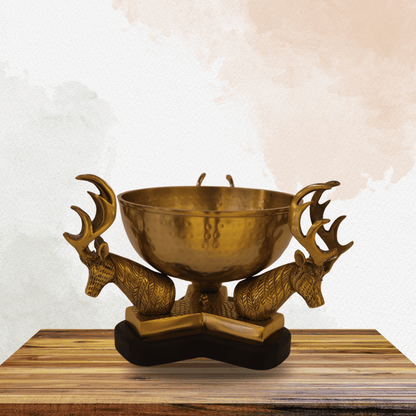 Brass Serving Deer Bowl