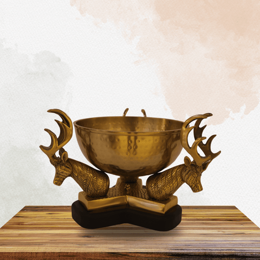 Brass Serving Deer Bowl