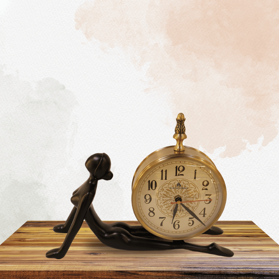 Lady Yoga-Inspired Table black Clock