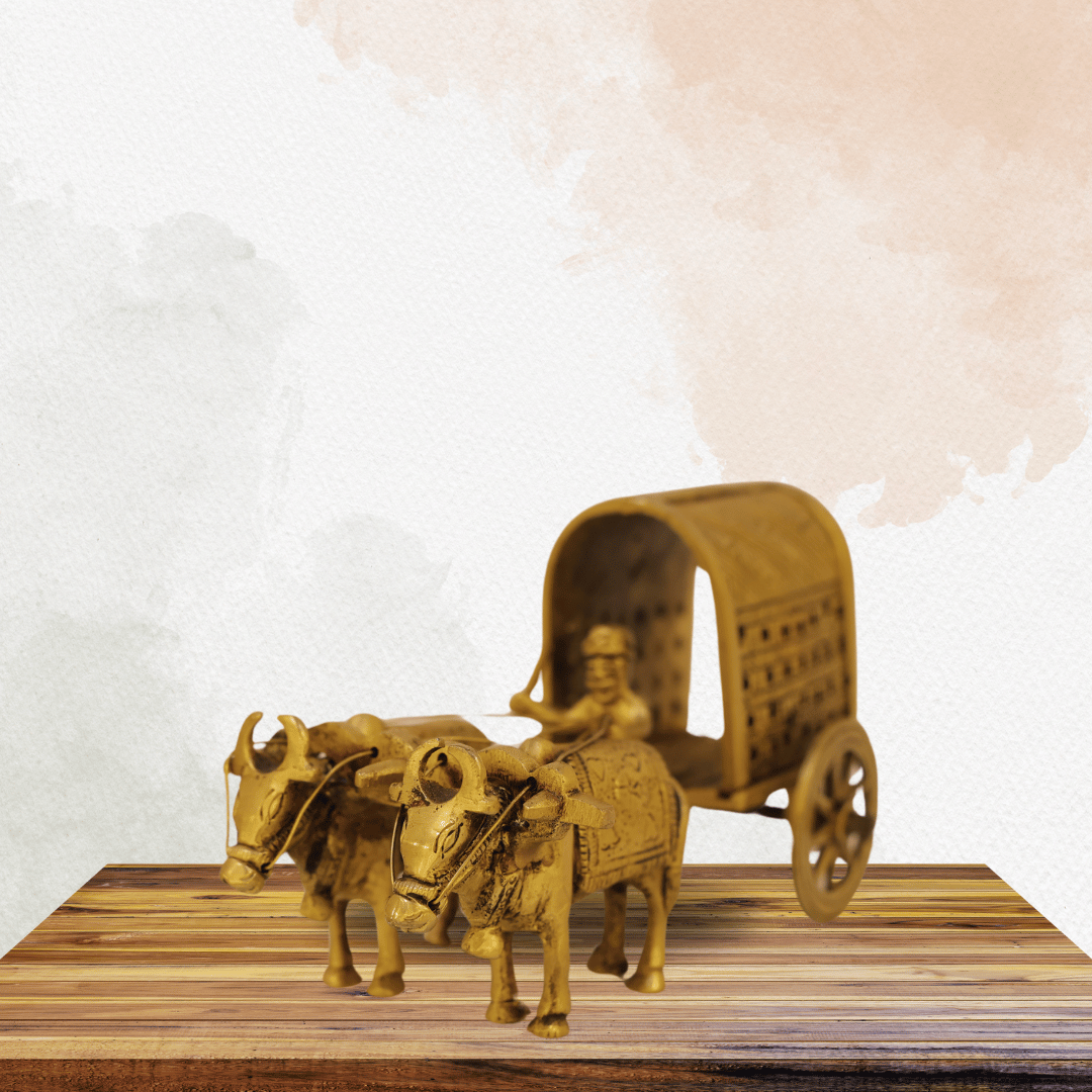 Brass Bullock Cart Showpiece