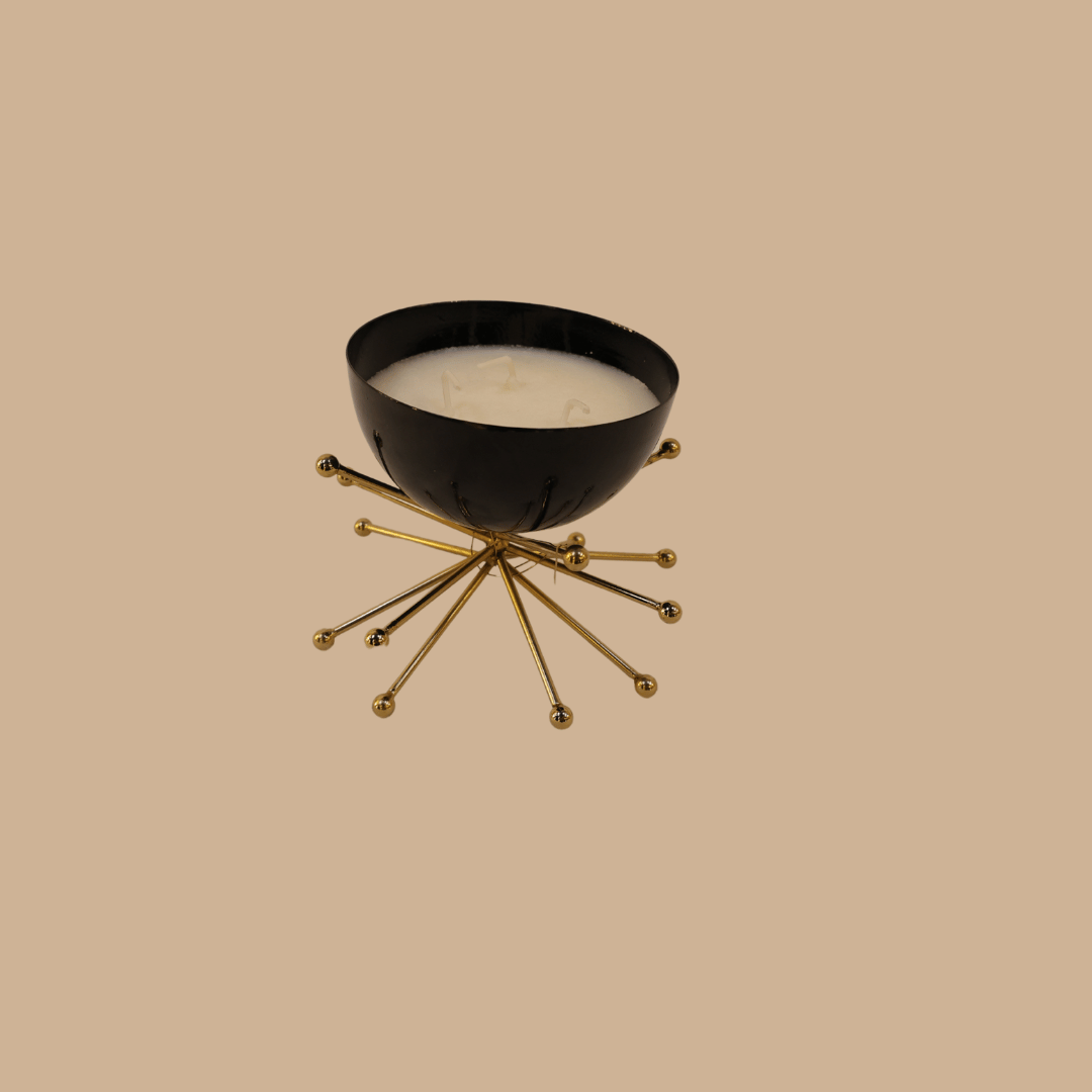 Scented Candle with Decorative Brass Stand