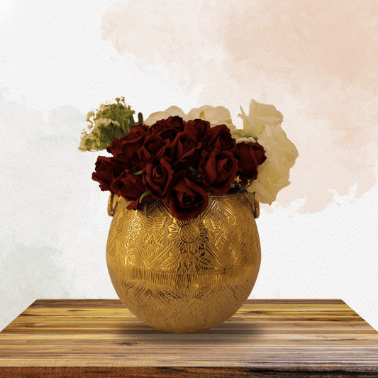 Handcrafted Carving Brass Planter 