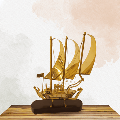 Antique Golden Ship Showpiece