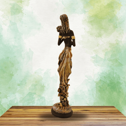 African Lady Figurine Tribal Women Statue