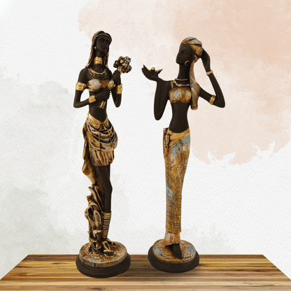 African Lady Figurine Tribal Women Statue