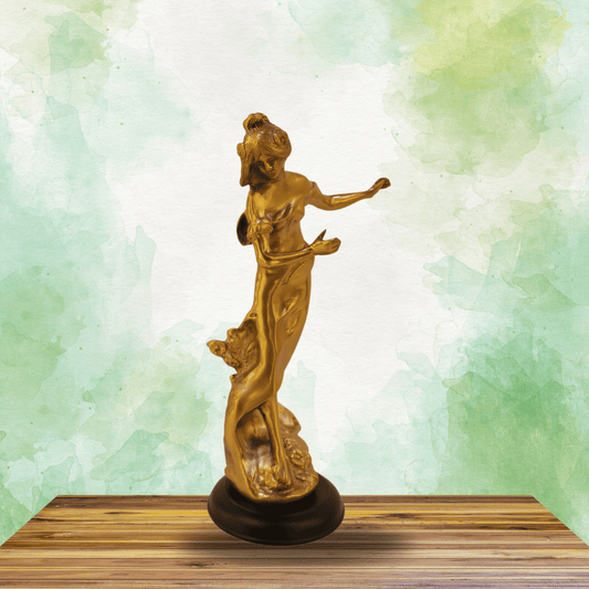 Golden Dancing Girl Metal Sculpture