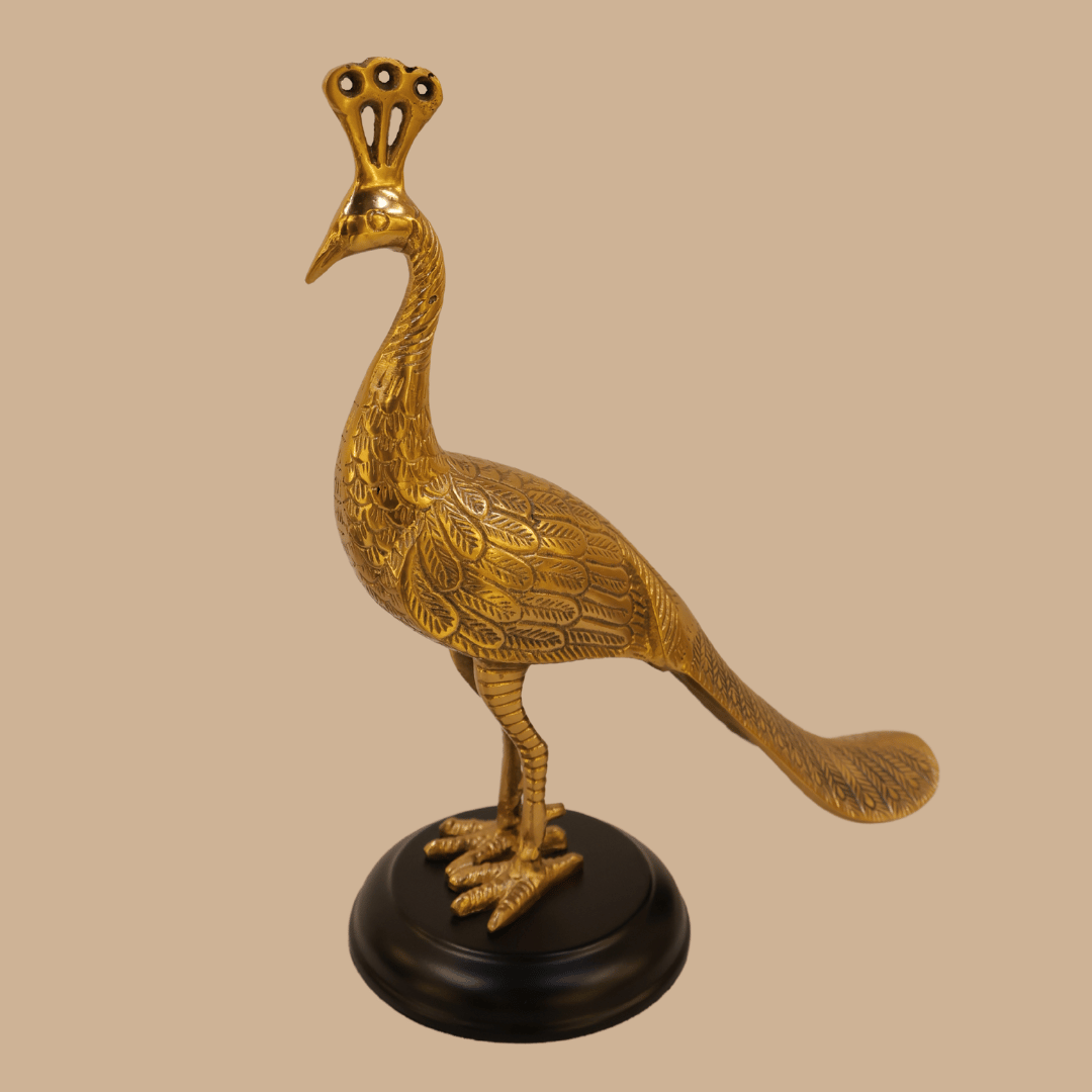 Brass Peacock Statue Showpiece