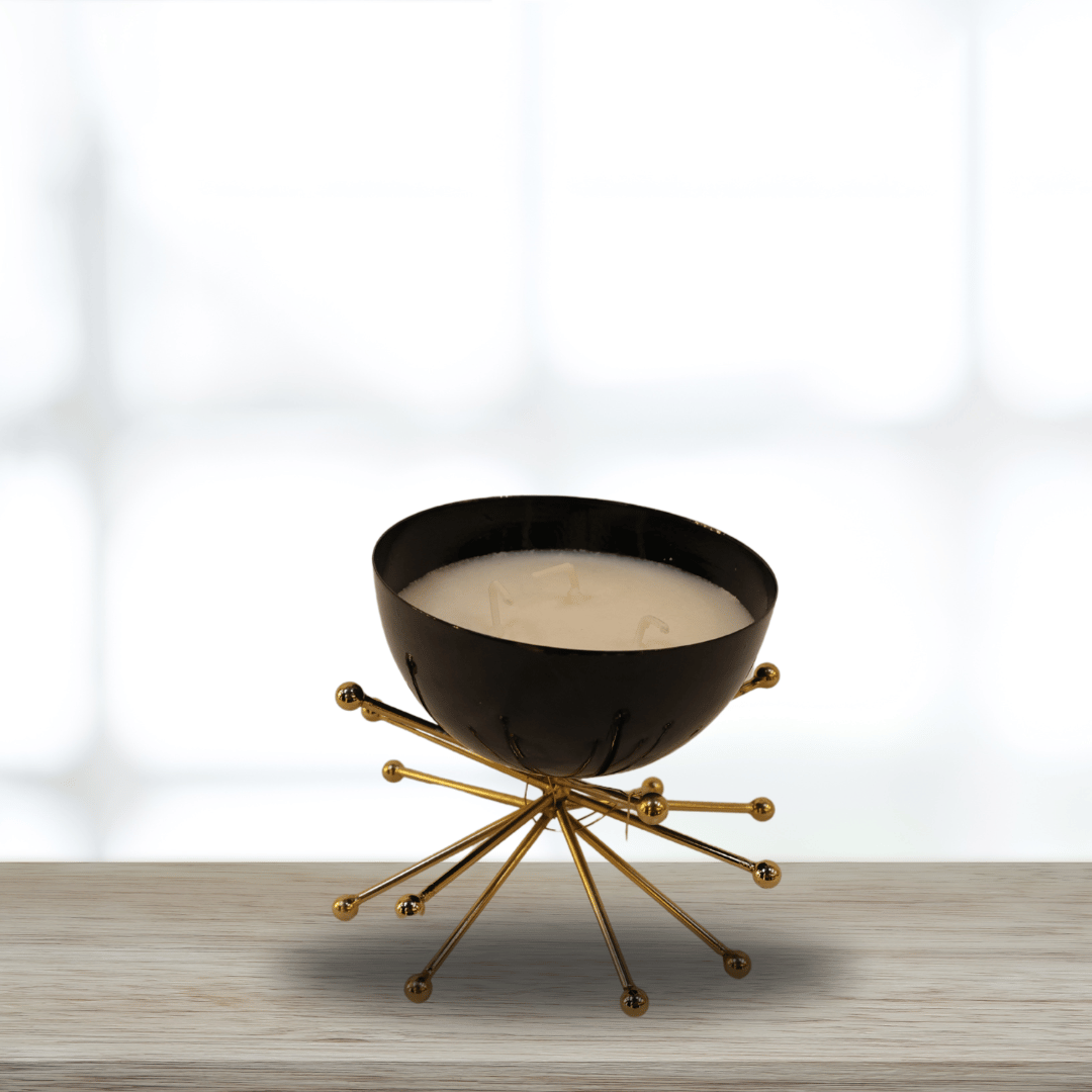 Scented Candle with Decorative Brass Stand