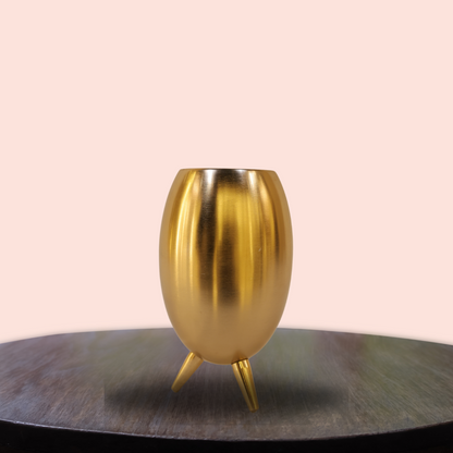 Luxurious Golden Metal Flower Vase