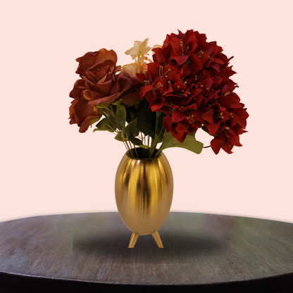 Luxurious Golden Metal Flower Vase