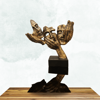 Three Faces Artistic Sculpture Decor Showpiece