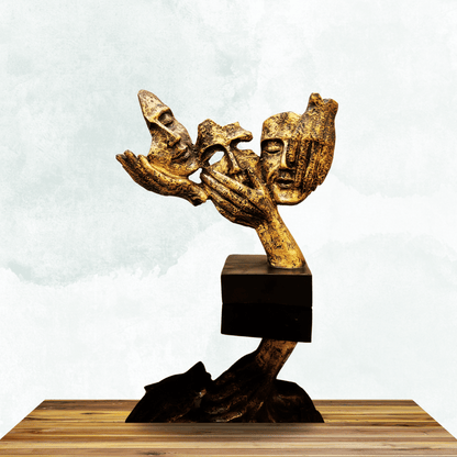 Three Faces Artistic Sculpture Decor Showpiece