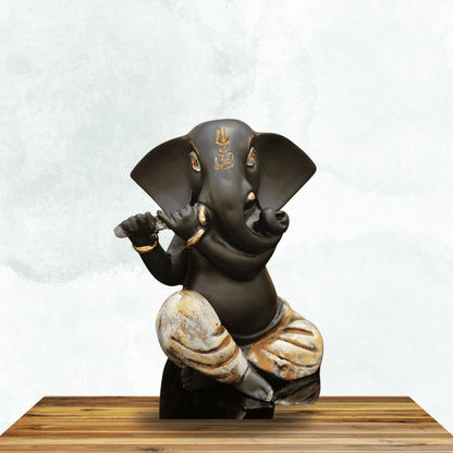 Black Minimal Ganesha Sculpture Set of 3
