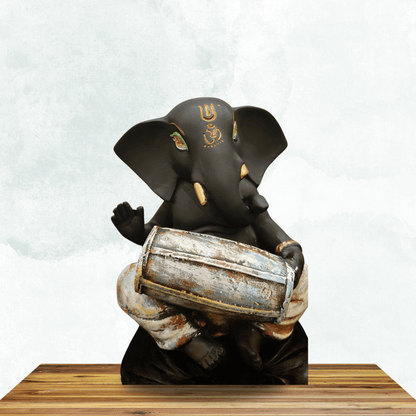 Black Minimal Ganesha Sculpture Set of 3