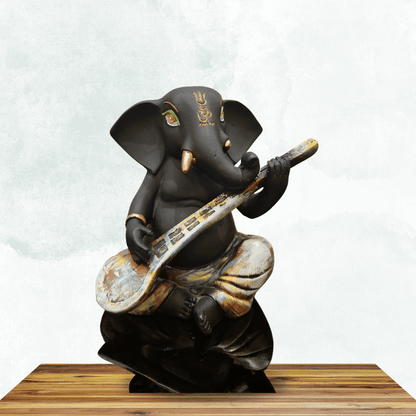 Black Minimal Ganesha Sculpture Set of 3