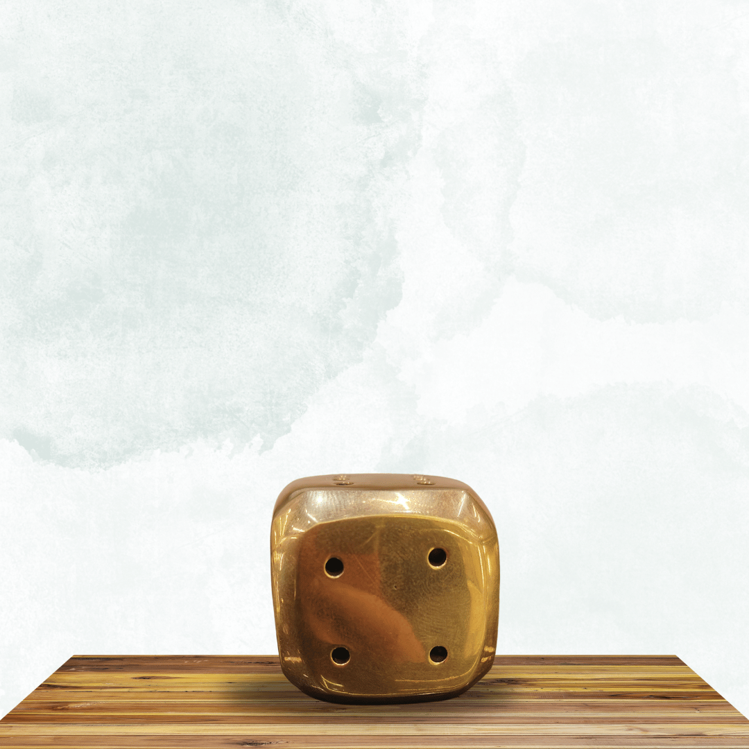 Golden Dice Decor Showpiece