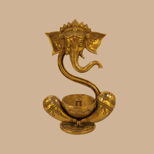 Ganesh Diya Brass Oil Lamp