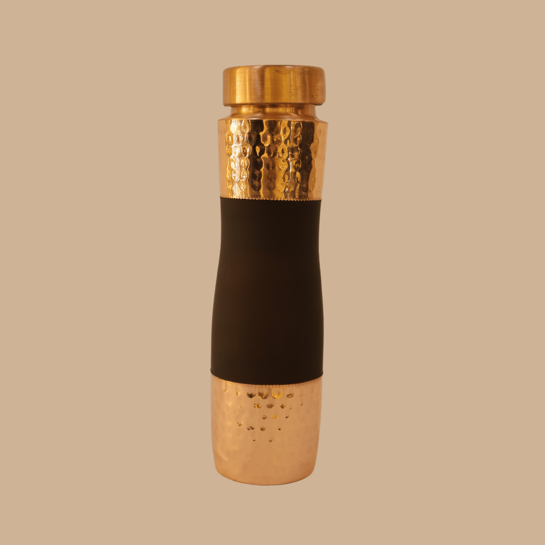 Copper Bottle with Leather